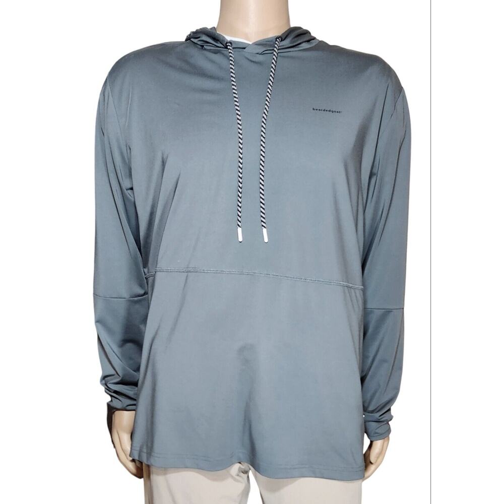 Bearded Goat Athletic Hooded Pullover Shirt Men's XLarge Gray